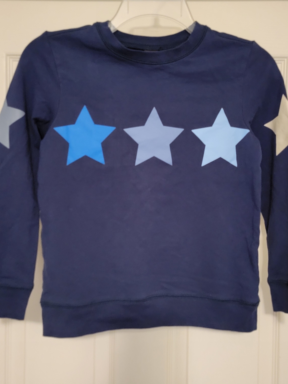 Tea Collection Navy Crewneck Pullover Sweatshirt with Blue Star Row